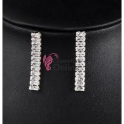 Cercei pentru dama moderni EARR22GG Argintii, 1 pereche cu cristale din zircon